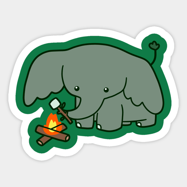 Campfire Elephant Sticker by saradaboru